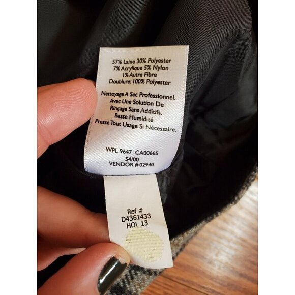 Eddie‎ Bauer Skirt Women's Size 6 Wool Blend Gray Plaid Lined Mini A-Line Slit - Picture 5 of 11